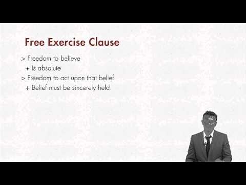 First Amendment lecture: Free Exercise Clause - Part 1 | quimbee.com