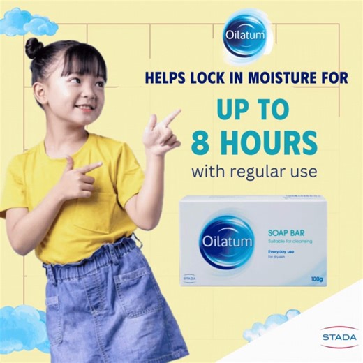 When the temperature is cold and dry, your child’s skin can lose moisture quickly, making it feel tight, itchy, and flaky. Help them keep an added layer of lasting skin moisture with daily regular use of Oilatum Bar Soap! Oilatum soap bar has an oil-based formulation suitable for the delicate needs of your child’s skin which cleanse without stripping natural oils. Experience up to 8 hours of lasting moisturization comfort, and smooth to touch skin even during this rainy season with regular use O