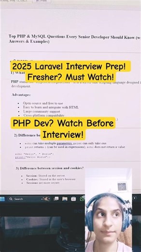 Most Asked PHP Laravel Interview Questions 2025| Crack Your Interview Fast 😳🤯🔥🔥