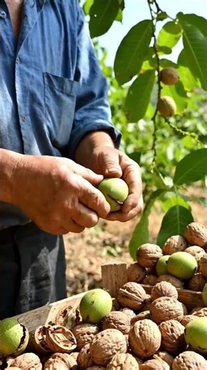 harvest walnuts in jungle #farming #ihavethisthingwithplants #walnut #jungle #soil #ai #new