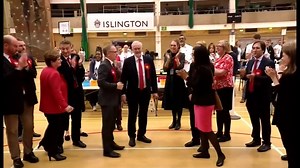 Jeremy Corbyn celebrated a fantastic election night with an awkward high five with Emily Thornberry | RTÉ News