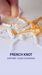 20K views · 425 reactions | I was curious to see how covering the padding with French knots would look, and I absolutely love it! I think it's exactly what it needs. Here I have around 80 stitches so there are a few hundred more to go  #frenchknots #stitches #SapphiretailedClearwing | Alexandrina Dordea | Facebook