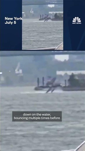 Moments caught inside seaplane landing in East River