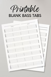 Bass Tablature Sheets: Printable Blank Tabs (PDF Download) - Etsy