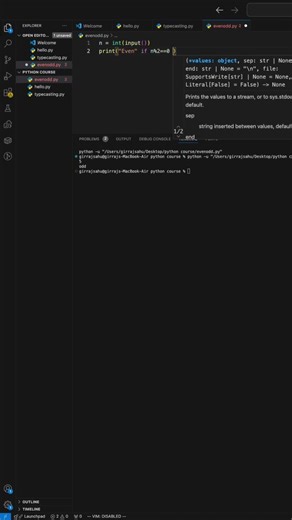 Even odd in one line in PYTHON #coding #tricks #python #pythonprogramming #pythontutorial