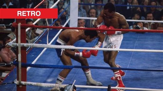 Sugar Ray Leonard stopped boxing's youngest-ever champion with six seconds left to win first world title