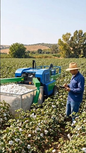Smart Cotton Farming with Modern Harvesting Technology 🌾🚜