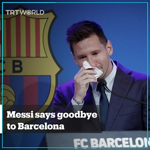 142K views · 4.3K reactions | Football star Lionel Messi has bid farewell to Barcelona after 21 years with the club. In his final press conference on Sunday, a tearful Messi said: “This is really difficult for me after so many years, being here my entire life. I am not ready for this.” | TRT World | Facebook
