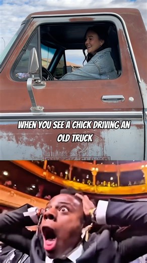 Hot chicks driving old trucks is 🔥🔥