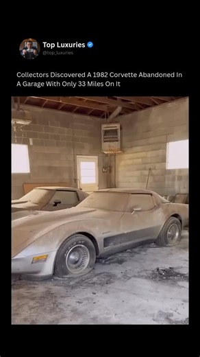 Top Luxuries on Instagram: "Collectors Discovered Three Extremely Rare Corvettes Including One with Only 33 Miles 😳🚗 What you’re looking at is a 1982 Collector’s Edition Corvette, a model built to mark the end of the C3 generation, the last of its kind before Chevrolet completely redesigned the car. Only around 6,700 units of this edition were ever produced, and most have thousands of miles on them today. Finding one that’s been driven only 33 miles since 1982 is almost unheard of. The origina