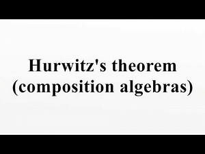 Hurwitz's theorem (composition algebras)