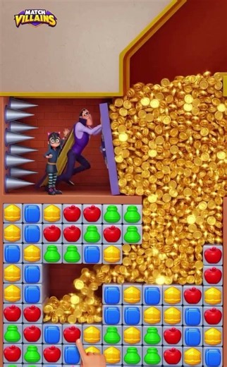Steal Gold Coins from The Safe | Match Villains Gameplay Ads #matchvillains #games #cartoon