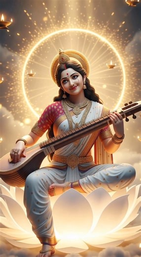 माता सरस्वती की दिव्य यात्रा: विद्या और शांति की रोशनी 🌸✨ #ytshorts #viral #shorts #ytvideo