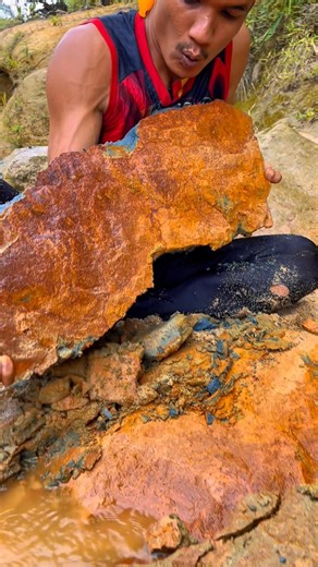 Perfect, the process of getting a lump of gold on the edge of the river, amazing #gold #fyp