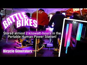 Generating Human Power on Bicycle Generators in Phoenix, AZ at First Friday with Battle Bikes