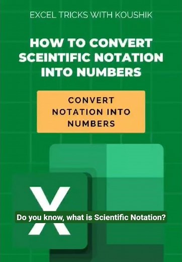 💡 Turn 1.23E+09 into Normal Numbers in Excel! #excel #exceltutorial #excelshortcuts #exceltricks
