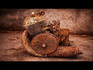 Complete Restoration Abandoned Old Mobylette 50cc moped engine from the later 1950's