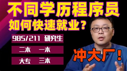 2025年不同学历程序员就业指南：专科/三本/二本/一本/985/211/研究生/考研趋势分析。（马士兵-码士集团）