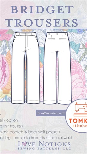 I am so excited to share the Bridget Trousers with you! A ponte trouser had long been missing from my wardrobe and I thought you might appreciate having a (few) pairs as well. Ponte is the perfect knit, looking both structured and stylish while offering comfort and sewing ease. The detailed pattern instructions complete with video tutorials making sewing the Bridgets a breeze whether this is your first pair of pants or your 100th. Get the Bridgets while they’re on release sale this week. You won