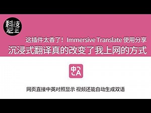 沉浸式翻译插件：我用过最顺手的网页双语神器视频自动显示双语字幕！Immersive Translate 真香分享