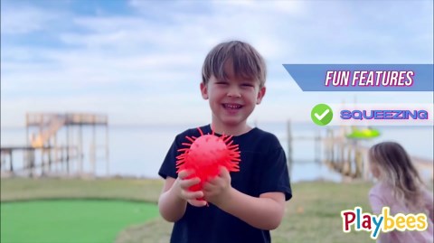 Playbees Soft Spiky Puffer Balls - 12-Pack - 5.5 Inch Sensory Stress Relief Toy - Assorted Colors - Kids and Adults - Fun Fidget Game