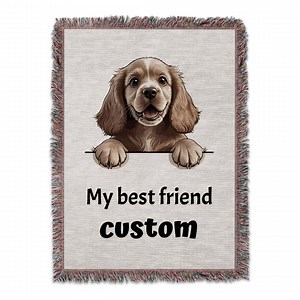 Cute Puppy Cocker Spaniel Dog Blanket, Personalized Pet Blanket, Best Friend Gift, Custom Dog Blanket, Dog Lovers Throw, Puppy Illustration - Etsy