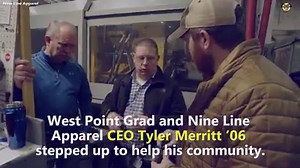 West Point Grad and CEO Tyler Merritt ’06 is using his T-shirt company Nine Line Apparel to make daily face masks for essential workers who are on the front lines of the Covid-19 crisis. His partner, CMO Richard Caponi ‘01 and the rest of the team have been working non-stop to produce and donate over 10,000 masks for workers who need them the most. Nine Line Apparel has also created a new type of protective mask called the AMPP Mask that could one day be used in place of the N95 mask, if the FDA