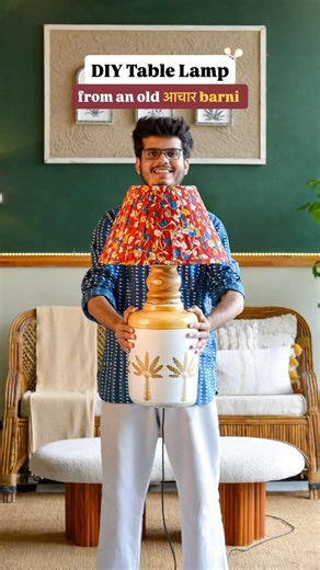 DIY Table Lamp from an Achaar Barni 😱😍 #homedecorideas #diycraft #ytshortsindia