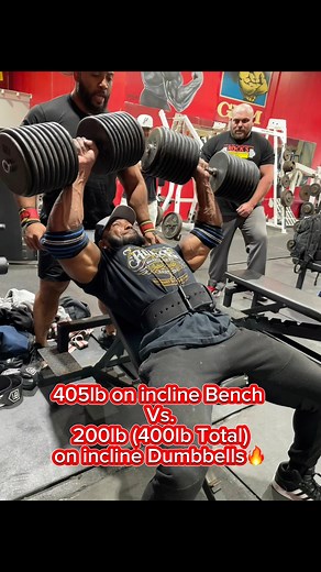 Over 400lbs Incline Bench Press Vs. 400lbs Dumbbells Incline Bench press🔥🔥🔥 #benchpress #dumbbells #fitness #fitfam #motivation #inspiration #workout #inspire #fitnessmotivation #bodybuilding #bodybuilder #fitforlife #strong #strongman #strongbench #muscle #muscleandhealth #gym #bodypositivity #nevergiveup #perseverance #gymmotivation #fyp #instagram #strong #strength #viralreels #viralvideo #explorepage #viral | Carlos Murray