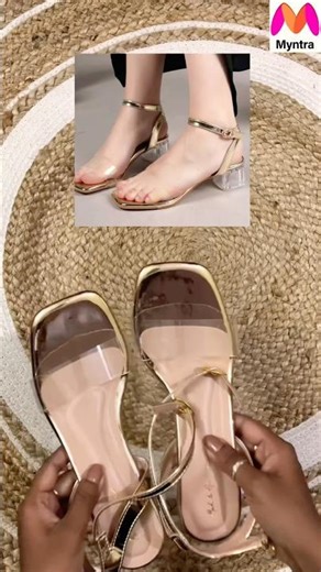 Myntra Transparent ankle strap block heel #review #myntrafinds #heels #fwd