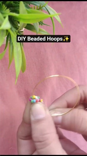 DIY beaded Hoops | Easy Jewelry making #ytshorts #diyearringsmaking