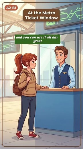 At the Metro Ticket Window in English | Simple Conversation #englishforbeginners