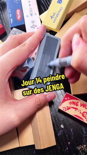 Jour 14 peindre sur des JENGA ✨💖 #dessin #jenga #viralart #artchallenge #peinture