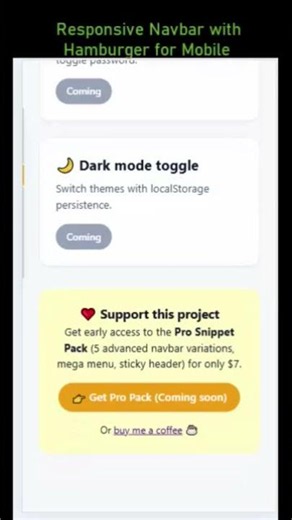 Responsive Navbar and hamburger menu using html css on a website #responsivemenu #dropdownmenu