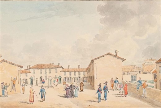 Vita al Lazzaretto di San Rocco, libera animazione da un acquerello ottocentesco originale | Storia familiare e genealogie livornesi - Livorno Genealogy