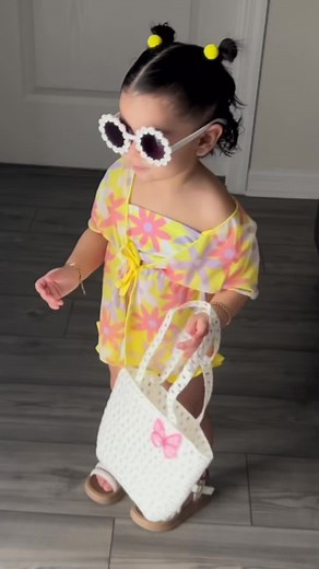 #springbreak2025 ☀️ . . @SHEIN bathing suit 17768242 @shein_kids @sheinofficial hair ties 40369235 @Temu sandals RM291035 @dollargeneral small tote . #summer #kidsfashion #shein #temu #kidsofficial #igfashionistas #kidsstyle #sheinkids #fyp #capcut