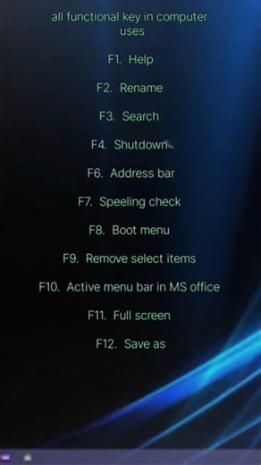 all functional key in computer #computer #functional keys