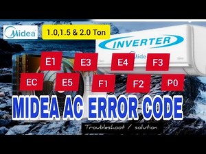 Midea inverter split ac error code, E1/E3/E4/F3/EC/E5/F1/F2/ P0.