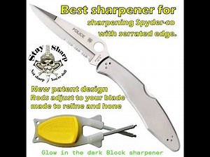 Sharpening Spyder co knife is easy with Block sharpener. a demonstration you don't want to miss!