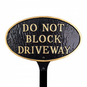 Do Not Block Driveway Oval WALL or LAWN Statement Plaque Sign, No Parking Sign, Weatherproof Powder Coated Aluminum, Handmade in the USA - Etsy