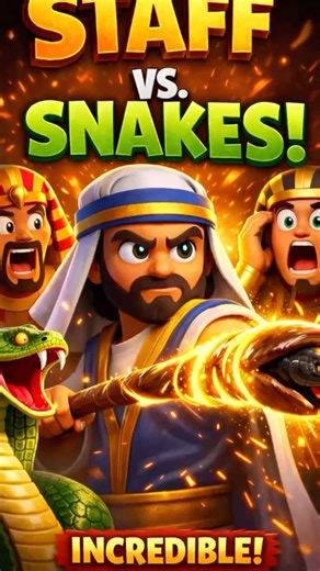Aaron’s Staff Turned Into a Snake! 🐍 | 3D Kids Bible Story #KidsBibleStory #Moses #3DAnimation
