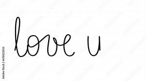 Love you text handwriting animation.