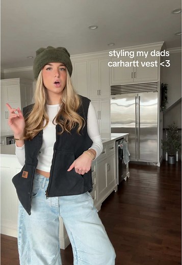 Styling My Dad's Carhartt Vest | Winter Outfit Ideas