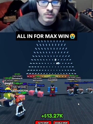 I went ALL IN during Roblox Plinko RNG 😭 Twitch: dylan329_ #gaming #reaction #roblox #robloxedit #robloxmemes