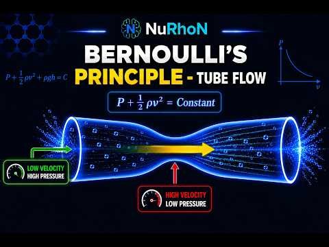Bernoulli's Principle Explained with Tube Flow Simulation | Velocity vs Pressure Animation