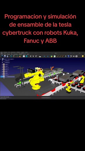 Simulación y programación de ensamble de la camioneta Cybertruck utilizando robots Kuka, Fanuc y ABB. Software que utilizó Robodk y solidworks para diseñar la camioneta y ruedas. #robotics #robotica #solidworks_design #solidworks #Fanuc #ABB #automatizacionindustrial #fanucrobot #kuka #kukarobotics #paratiiiiiiiiiiiiiiiiiiiiiiiiiiiiiii #programacionindustrial