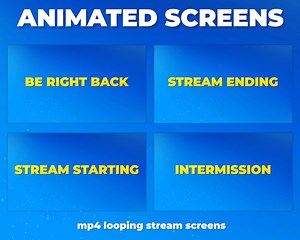Animated Blue and Yellow Stream Screens - Be Right Back, Stream Starting, Stream Ending, Intermission - Etsy