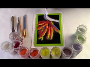 Bird of Paradise as seen in Painting with Frit with Lisa Vogt Video