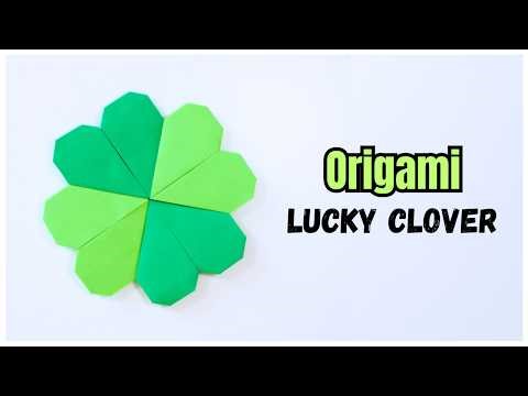 How to Make an Origami Lucky Clover 🍀 Easy DIY 4-Leaf Clover (Modular Origami)