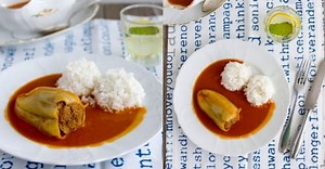 Plněné papriky s rajskou omáčkou